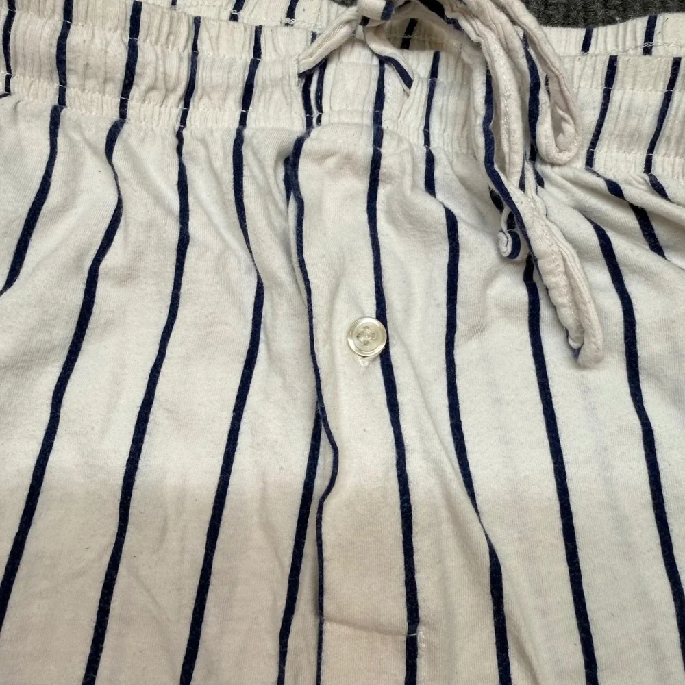 NY Yankees‎ White Navy Pinstripe Lounge Pants Women Large MLB Athleisure Jogger